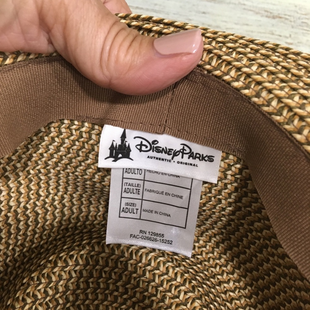 Disney Parks Straw Fedora Hat with tan with black ribbon. Cuba style - Picture 8 of 10